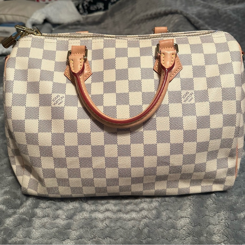 Authentic Damiere Azure Louis Vuitton Speedy Bandouliere 30